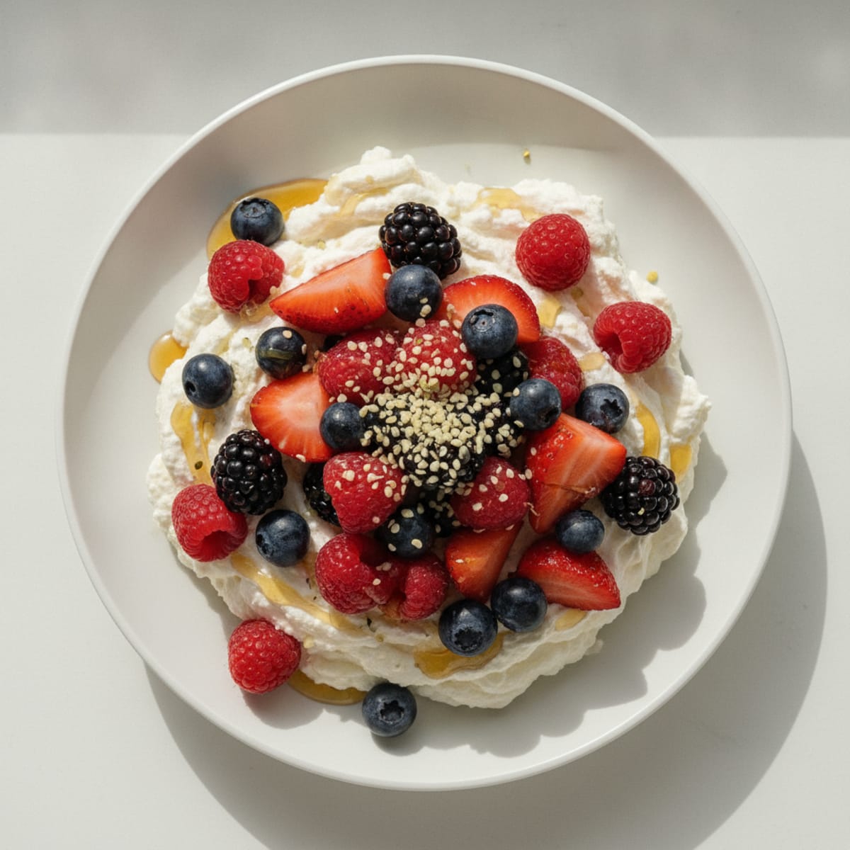 Silky Greek Yogurt Protein Mousse with Mixed Berries