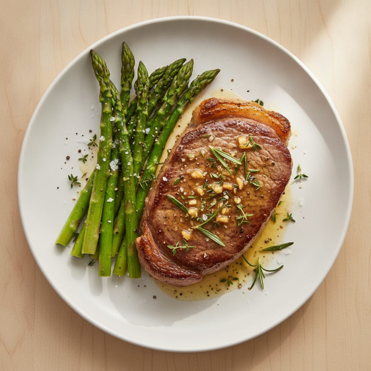 Pan-Seared Steak with Garlic Butter