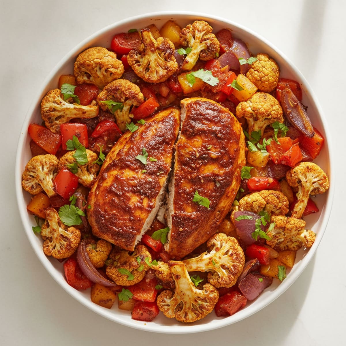 Spicy Harissa Chicken with Roasted Vegetables