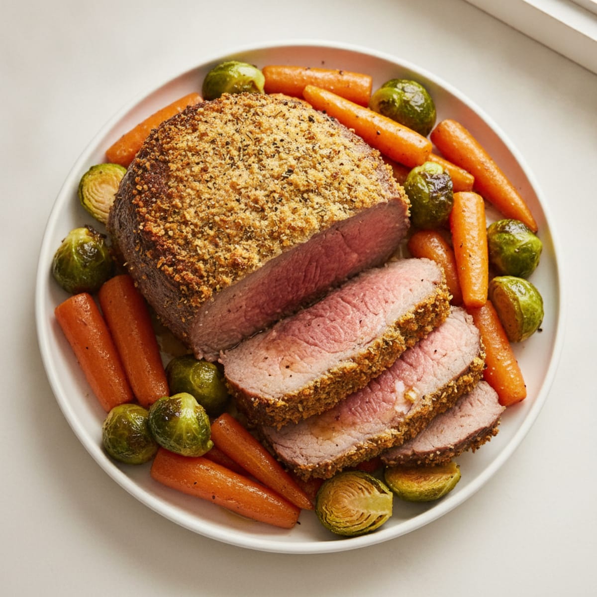 Herb-Crusted Rump Roast with Roasted Vegetables