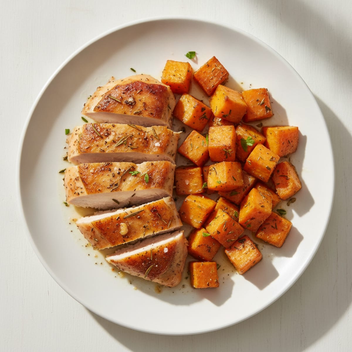 Herb-Roasted Chicken and Sweet Potatoes