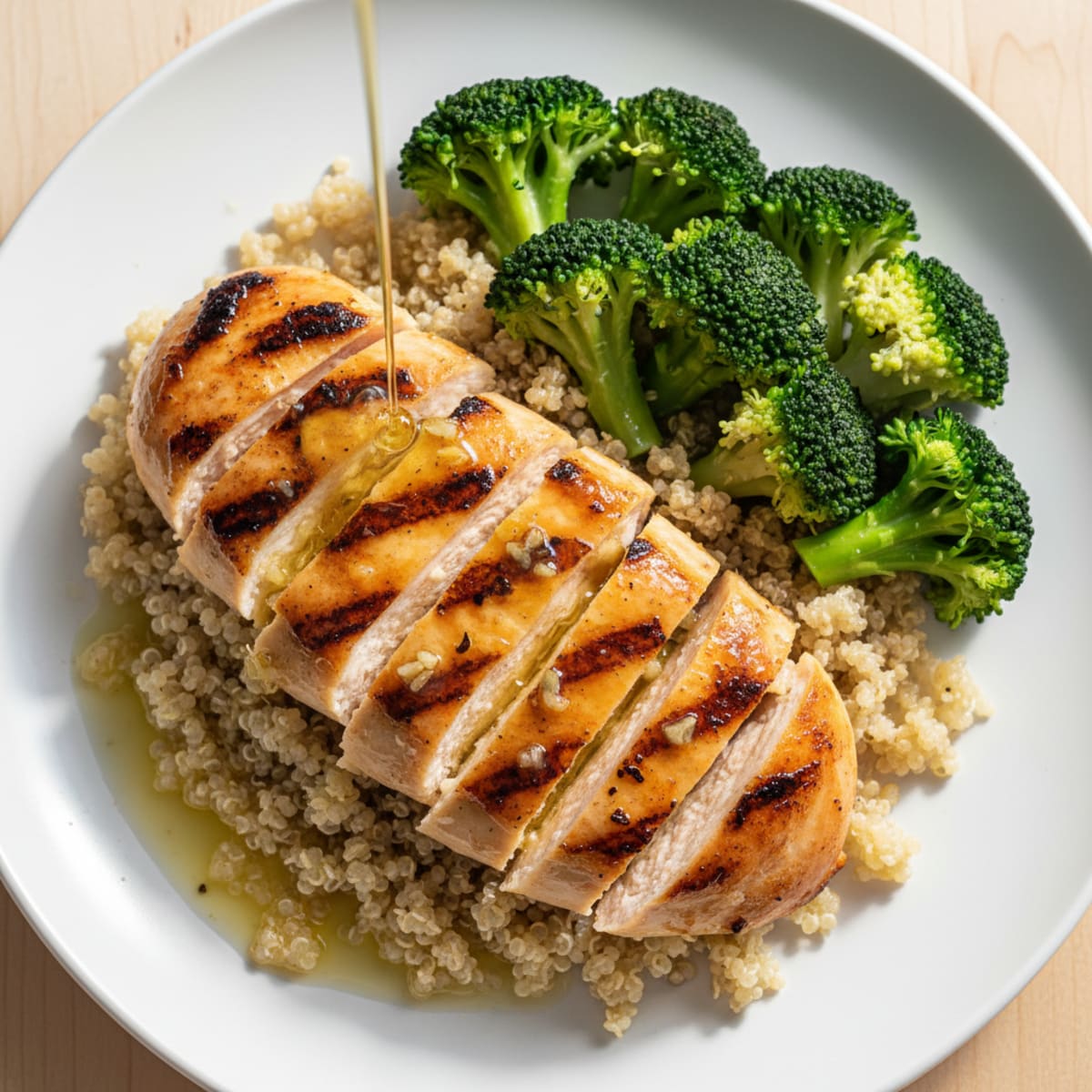Grilled Chicken Breast with Quinoa and Steamed Broccoli