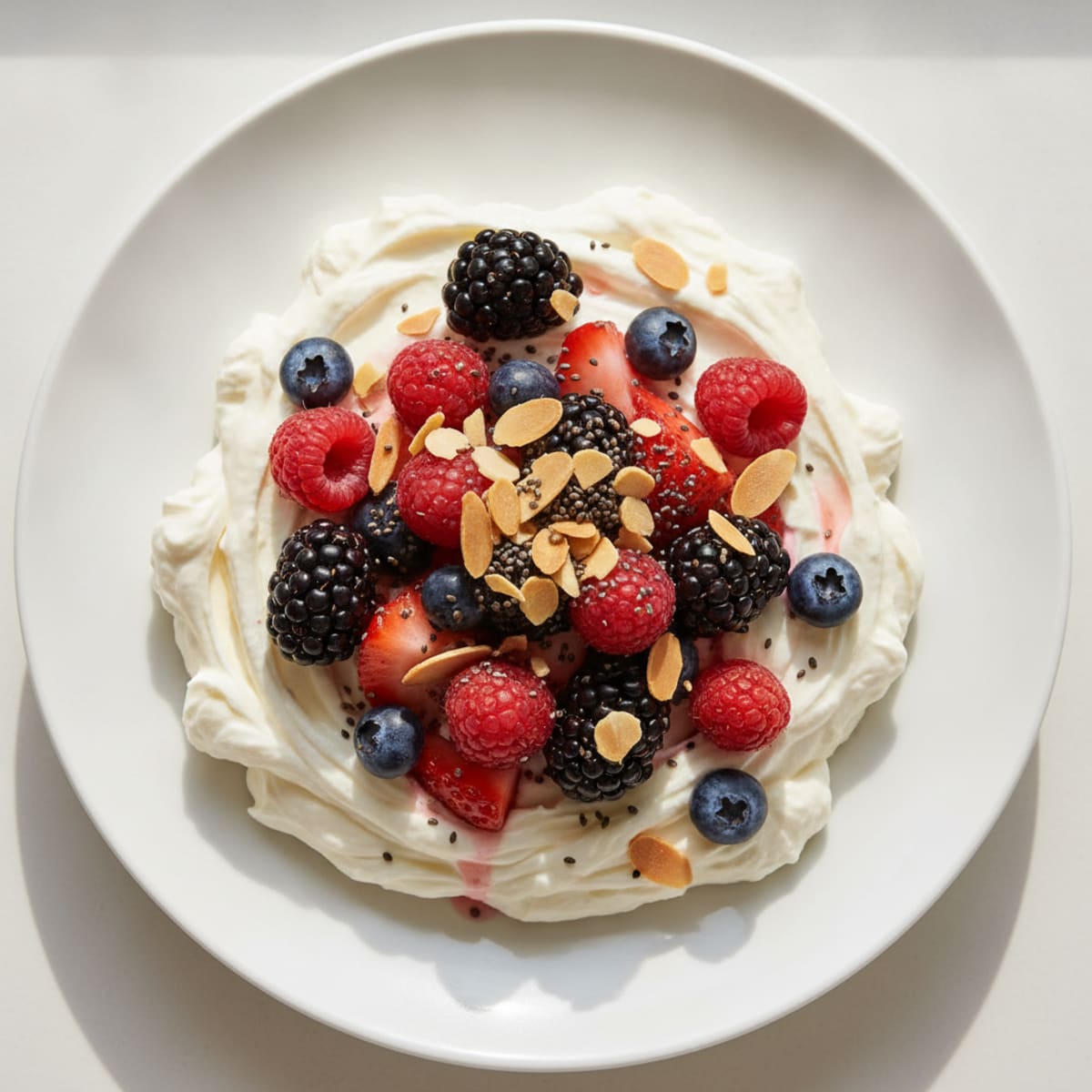 Silky Greek Yogurt Protein Pudding with Mixed Berries
