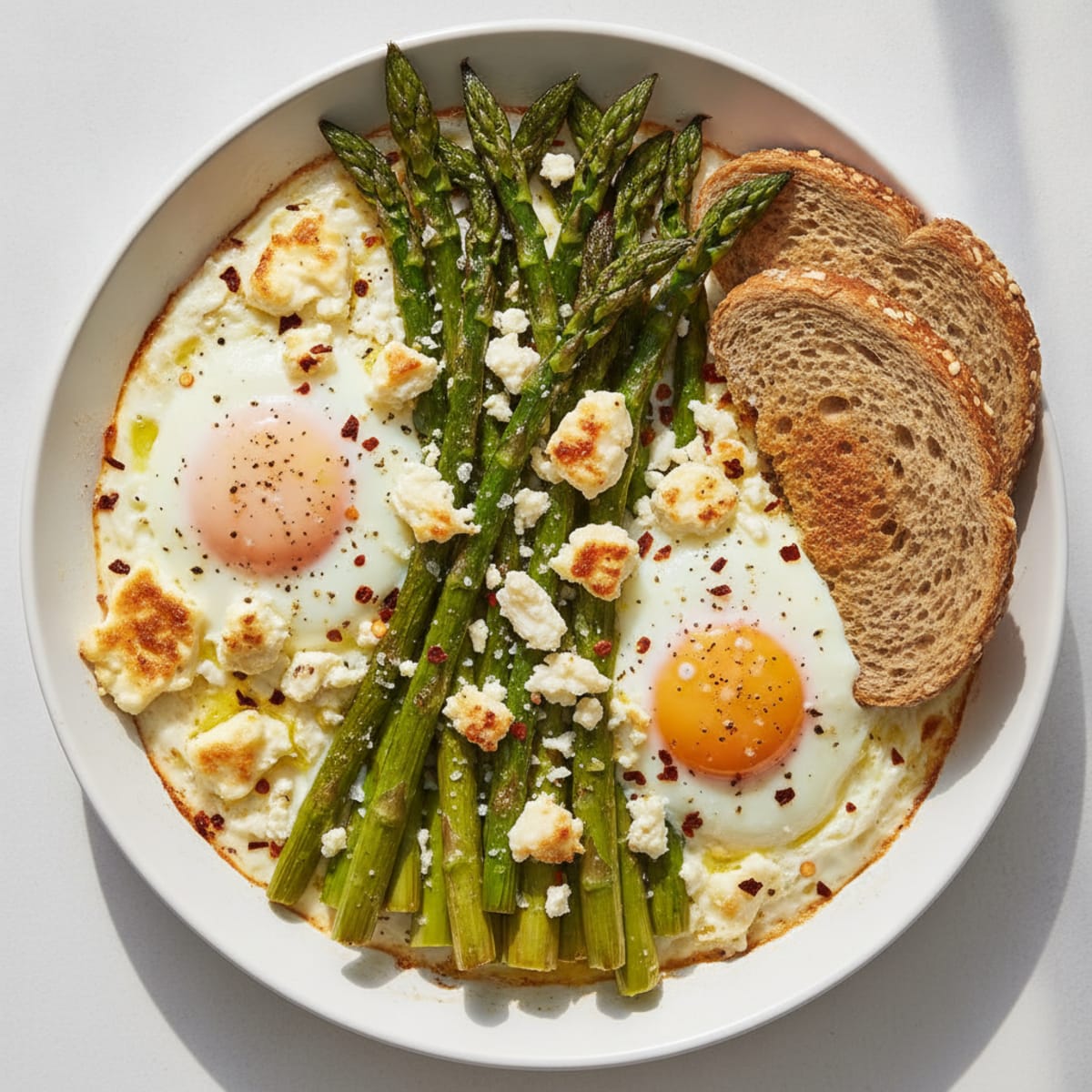 Baked Eggs with Roasted Asparagus