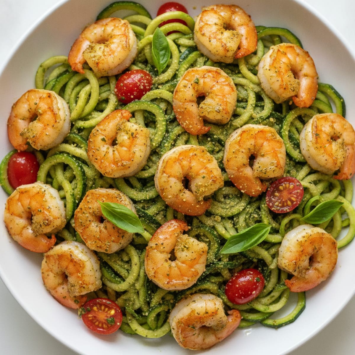 Lemon-Garlic Shrimp Zoodle Bowl