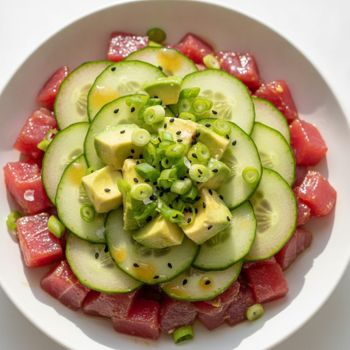 Tuna Tartare with Avocado and Cucumber