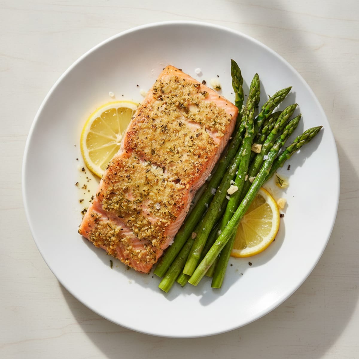 Lemon Herb Baked Salmon with Asparagus