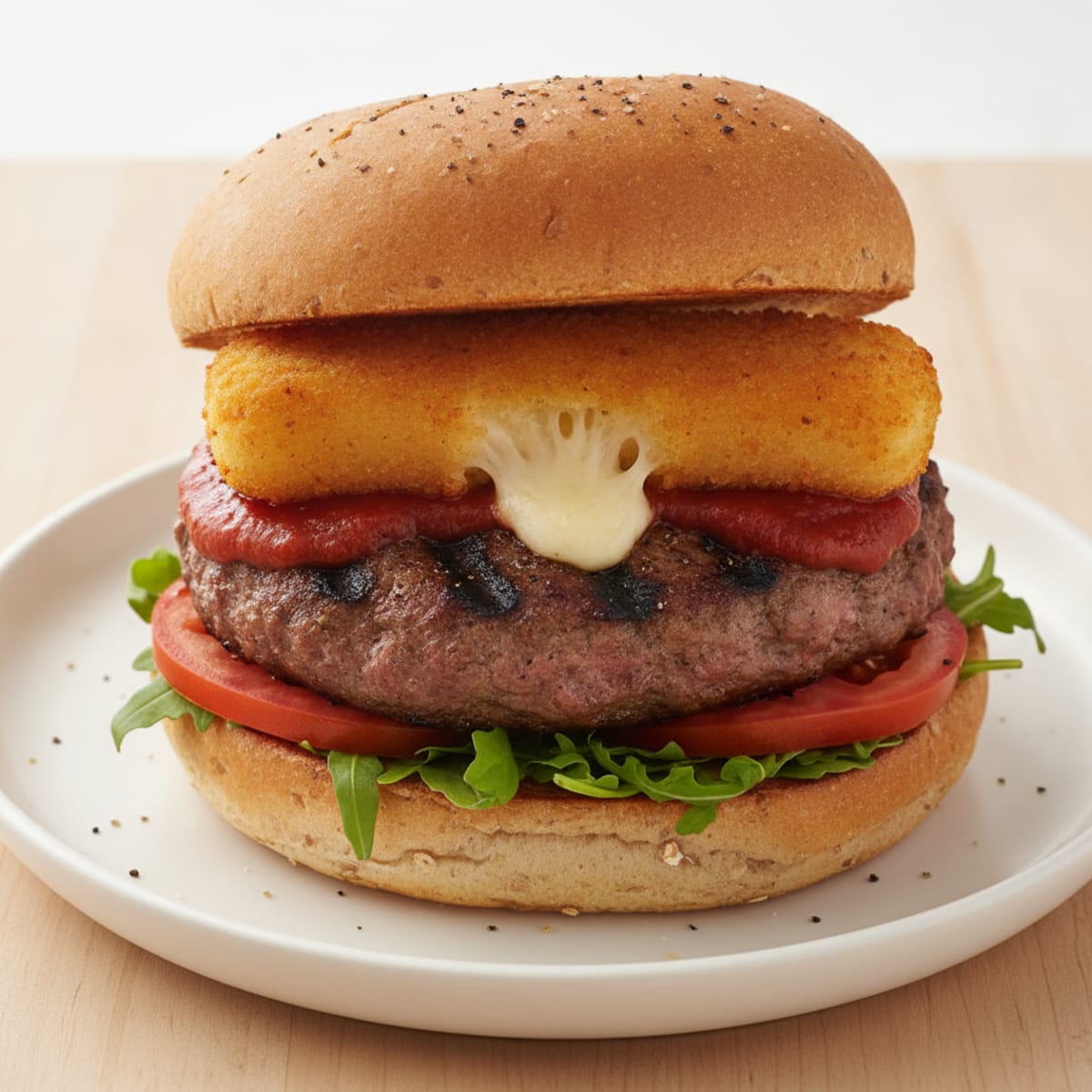 Mozzarella Stick Beef Burger
