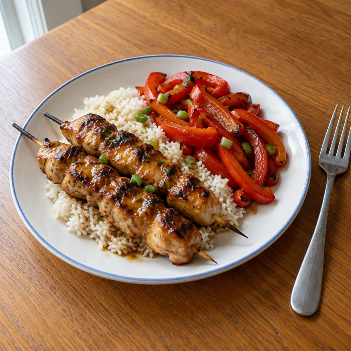 Huli huli grilled chicken skewers