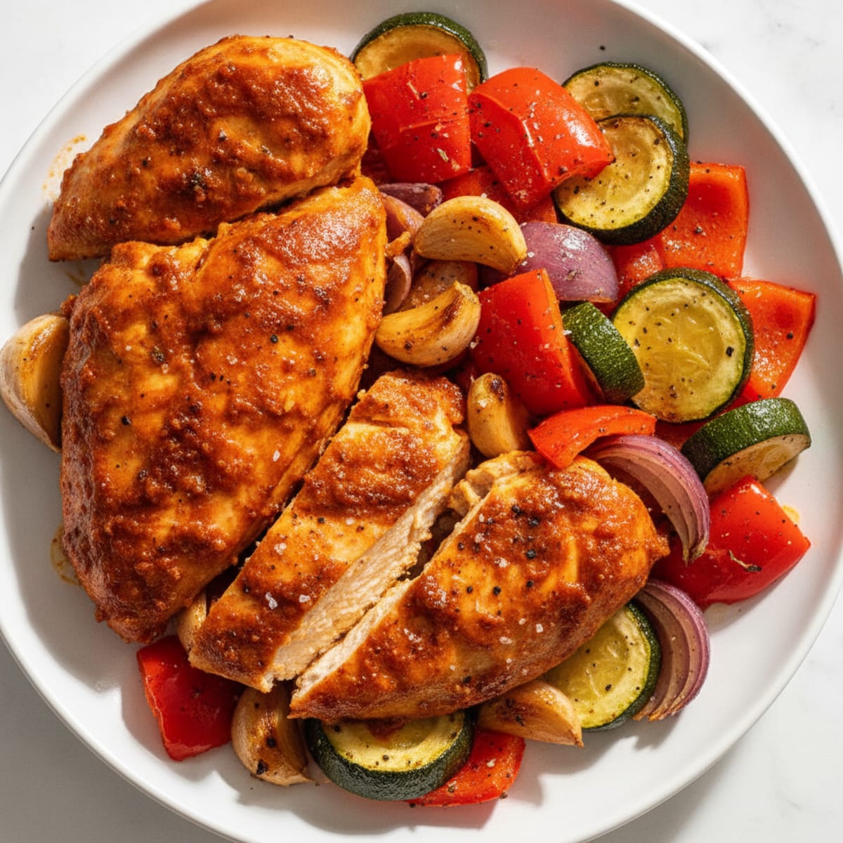 Spicy Harissa Chicken with Roasted Vegetables