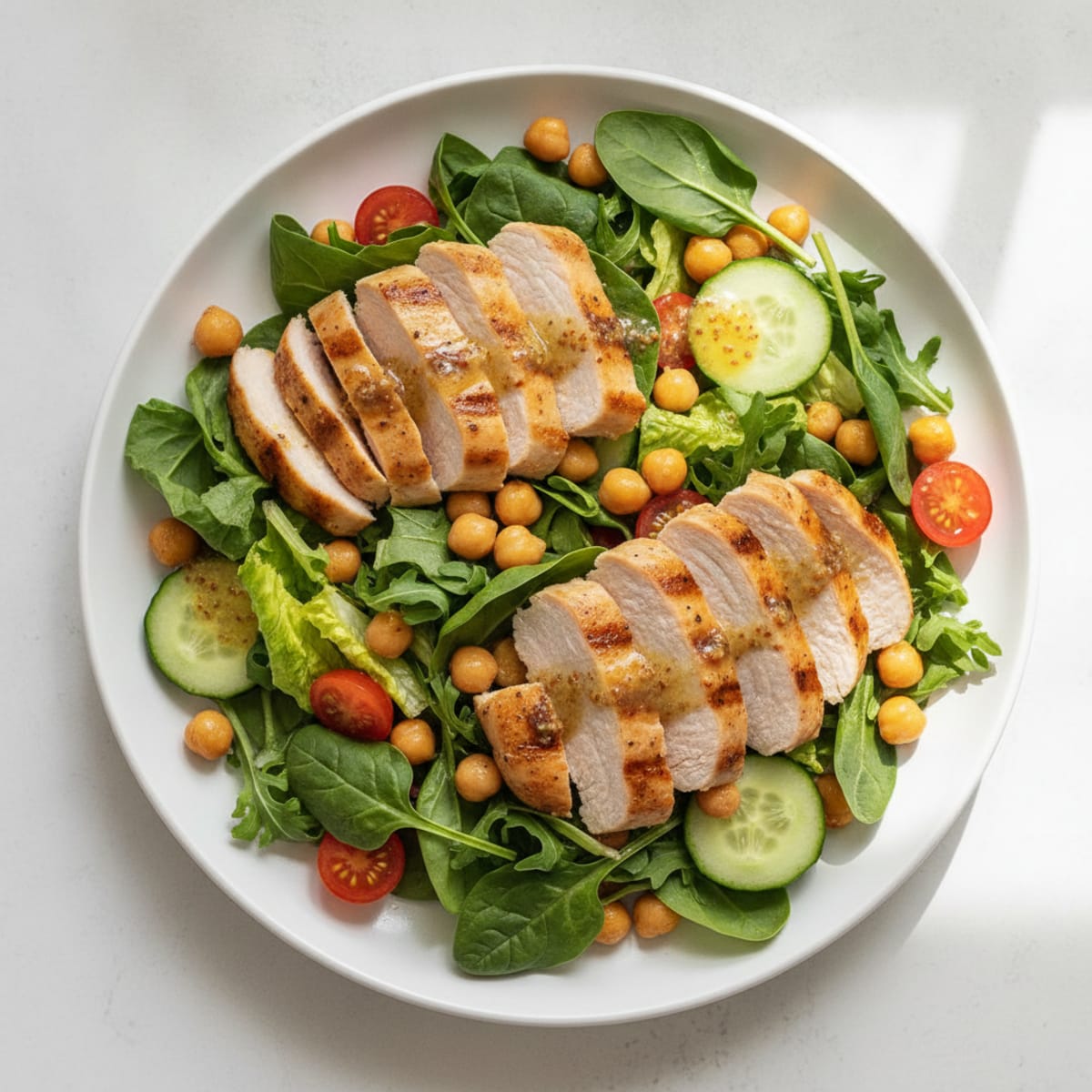 Grilled Turkey Breast Salad with Chickpeas and Lemon Vinaigrette