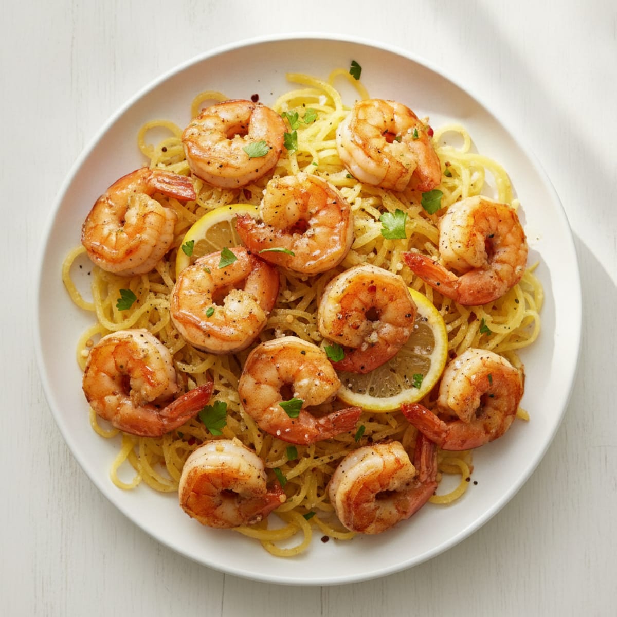 Garlic Shrimp with Roasted Spaghetti Squash