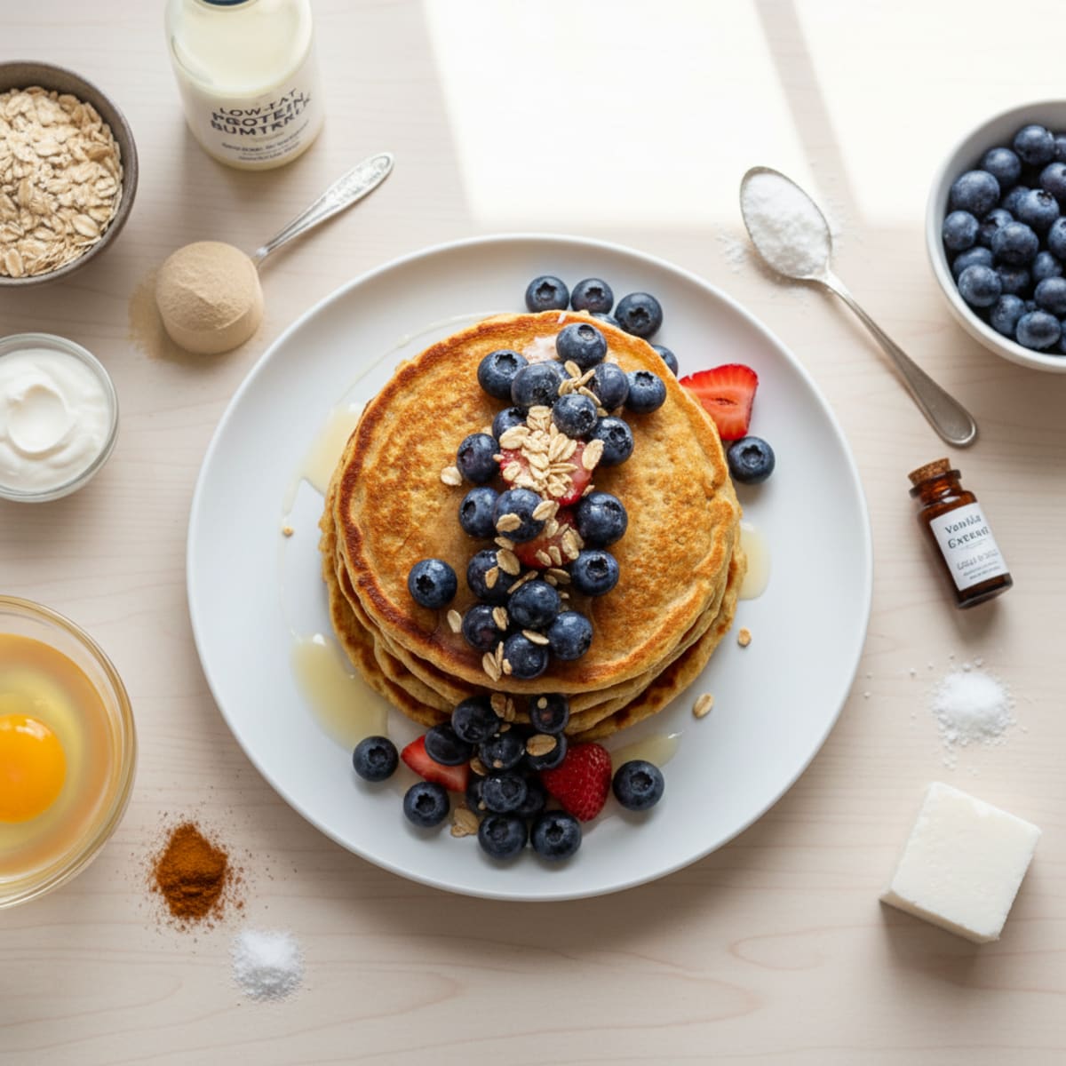 Fluffy Buttermilk Pancakes with Berries