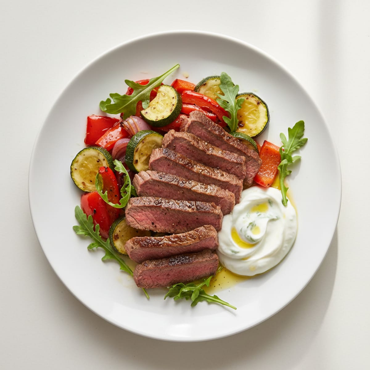 Seared Beef Strips with Roasted Vegetables
