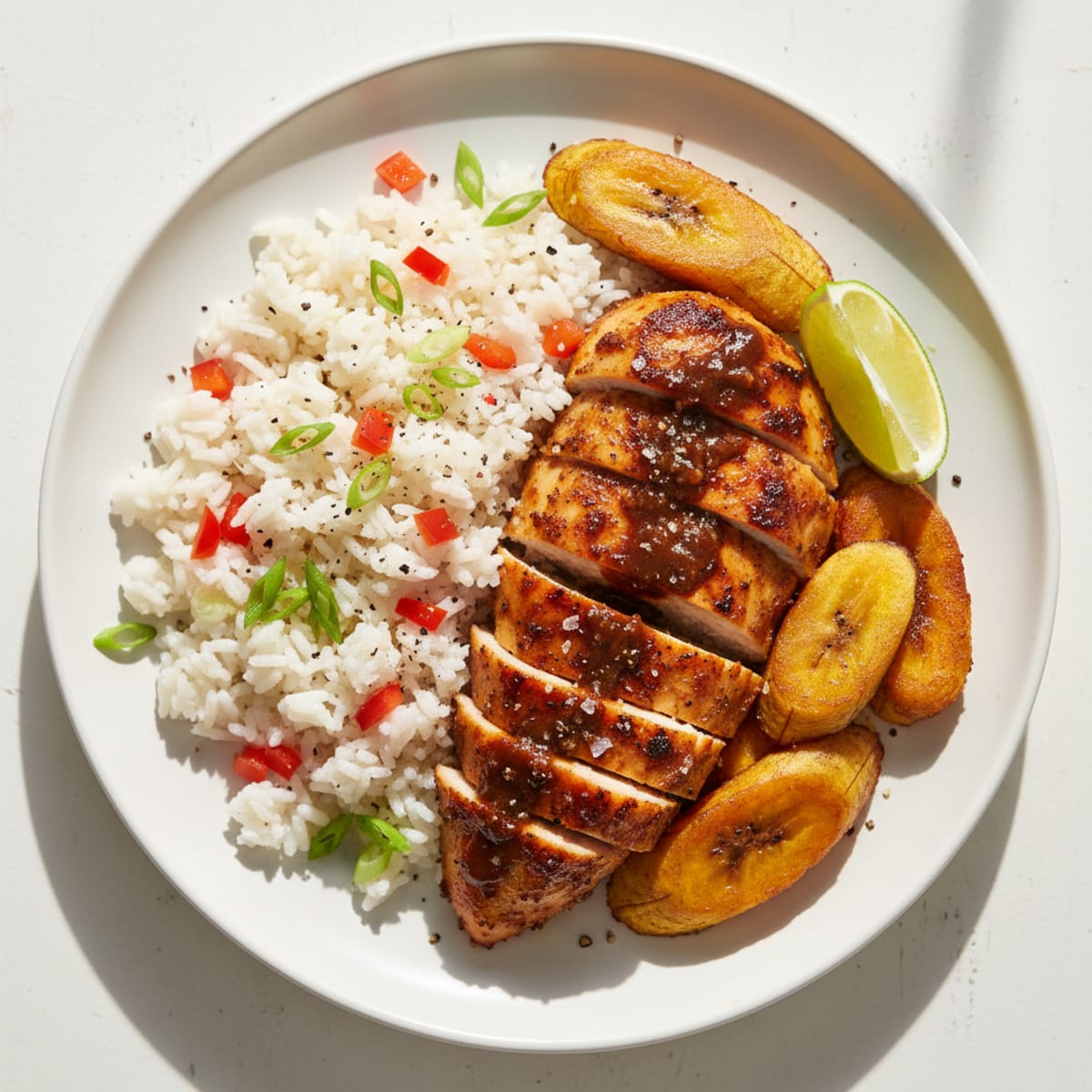 Jerk Chicken and Rice with Plantains