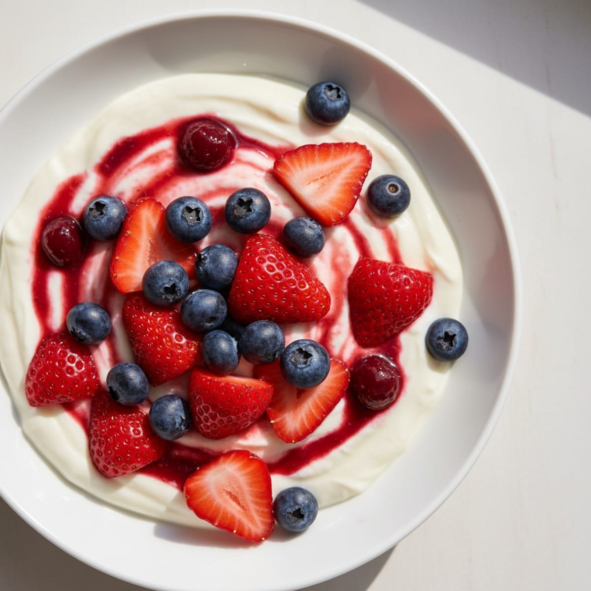 Silky Greek Yogurt with Mixed Berries