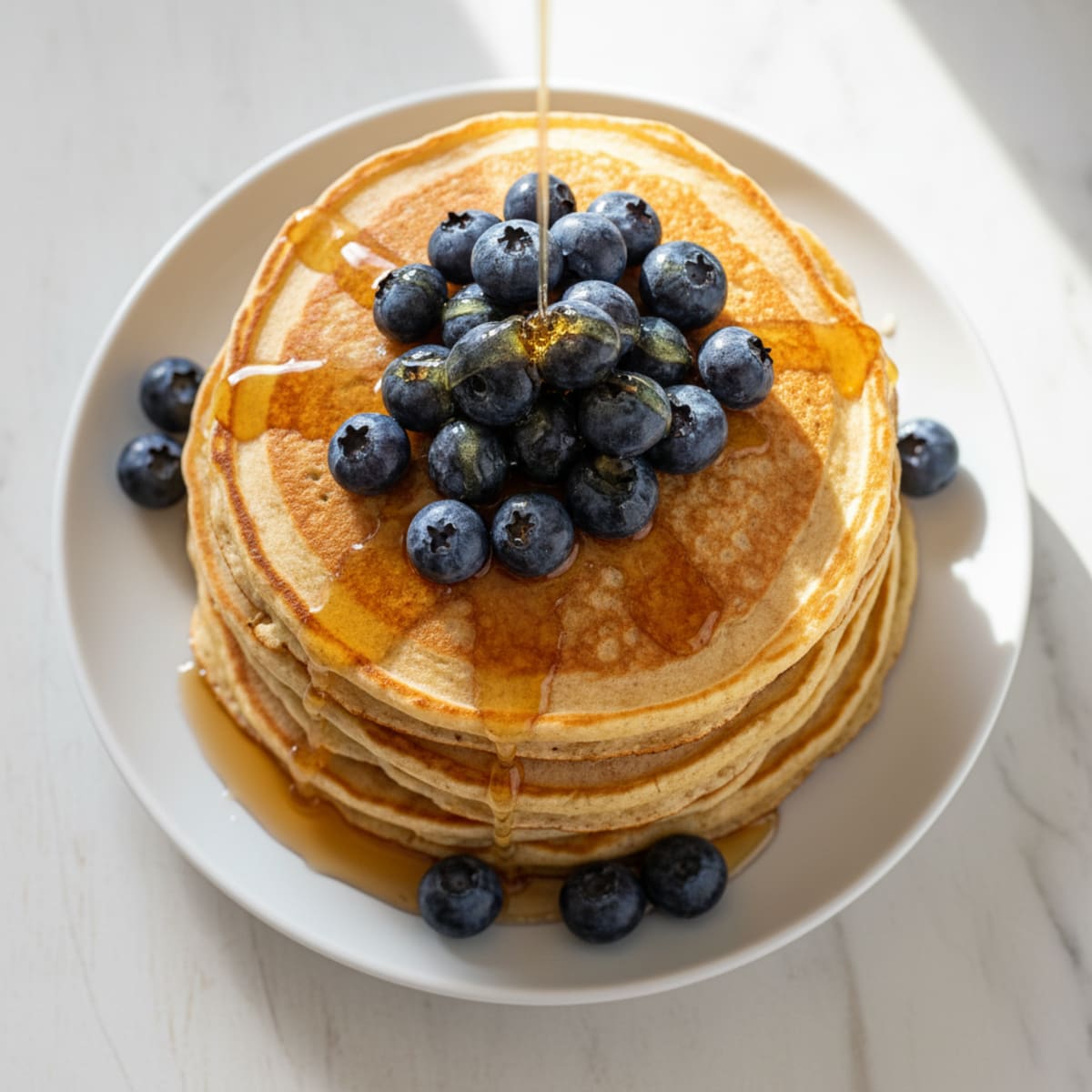 Fluffy Buttermilk Pancakes with Berries