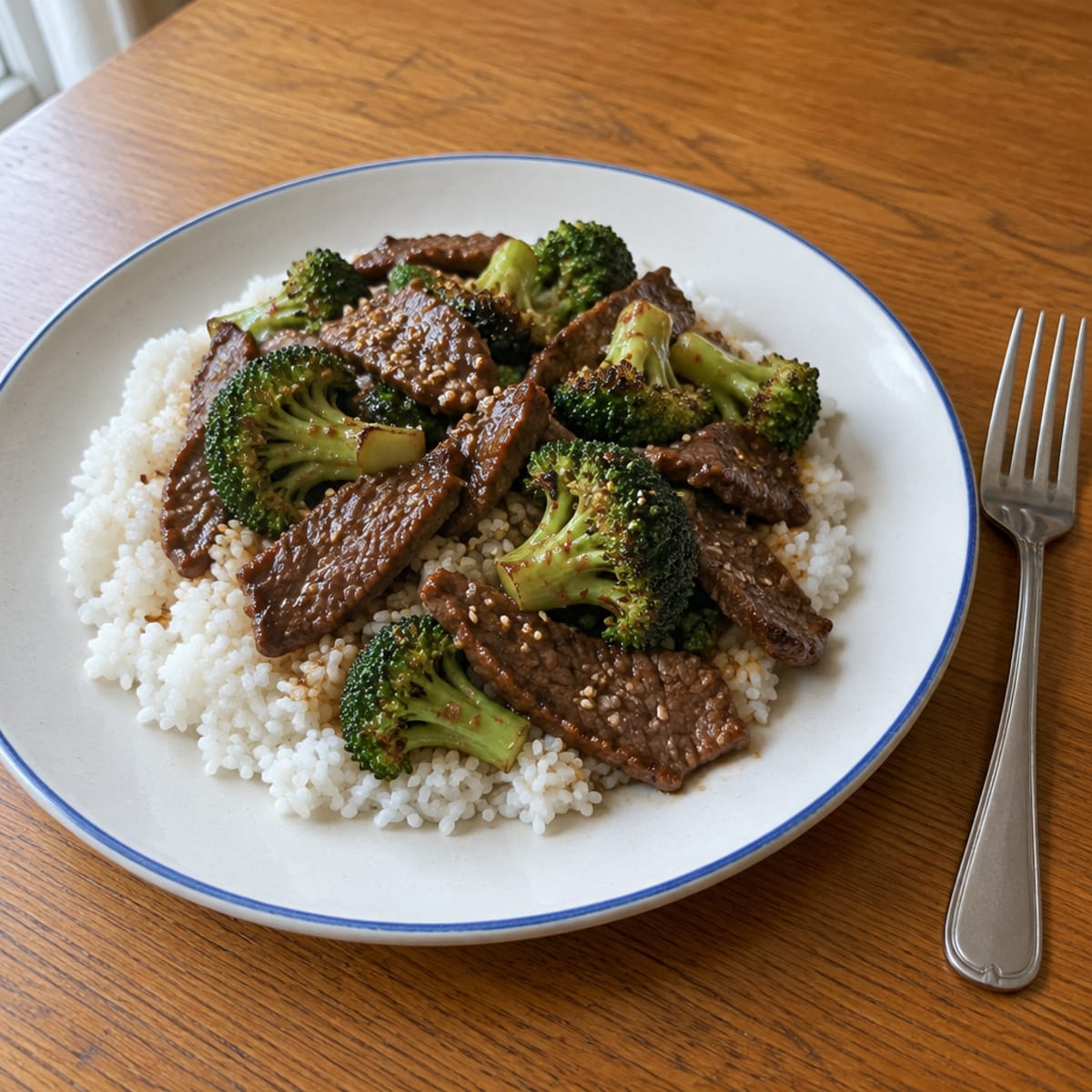 Sesame beef and broccoli