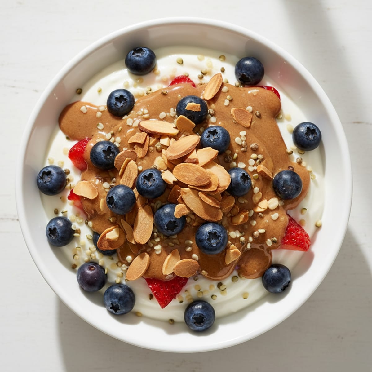 Greek Yogurt Parfait with Mixed Berries and Almond Butter
