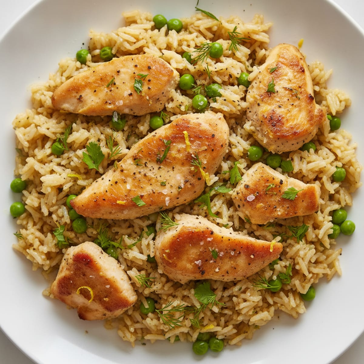 Lemon Herb Chicken Rice Pilaf