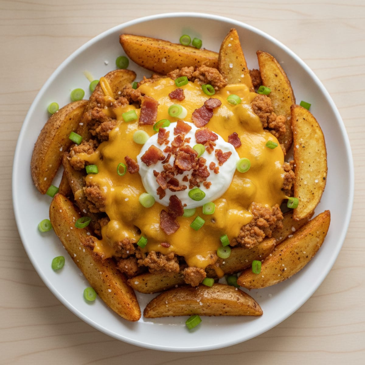 Loaded Potato Fries with Cheese and Bacon