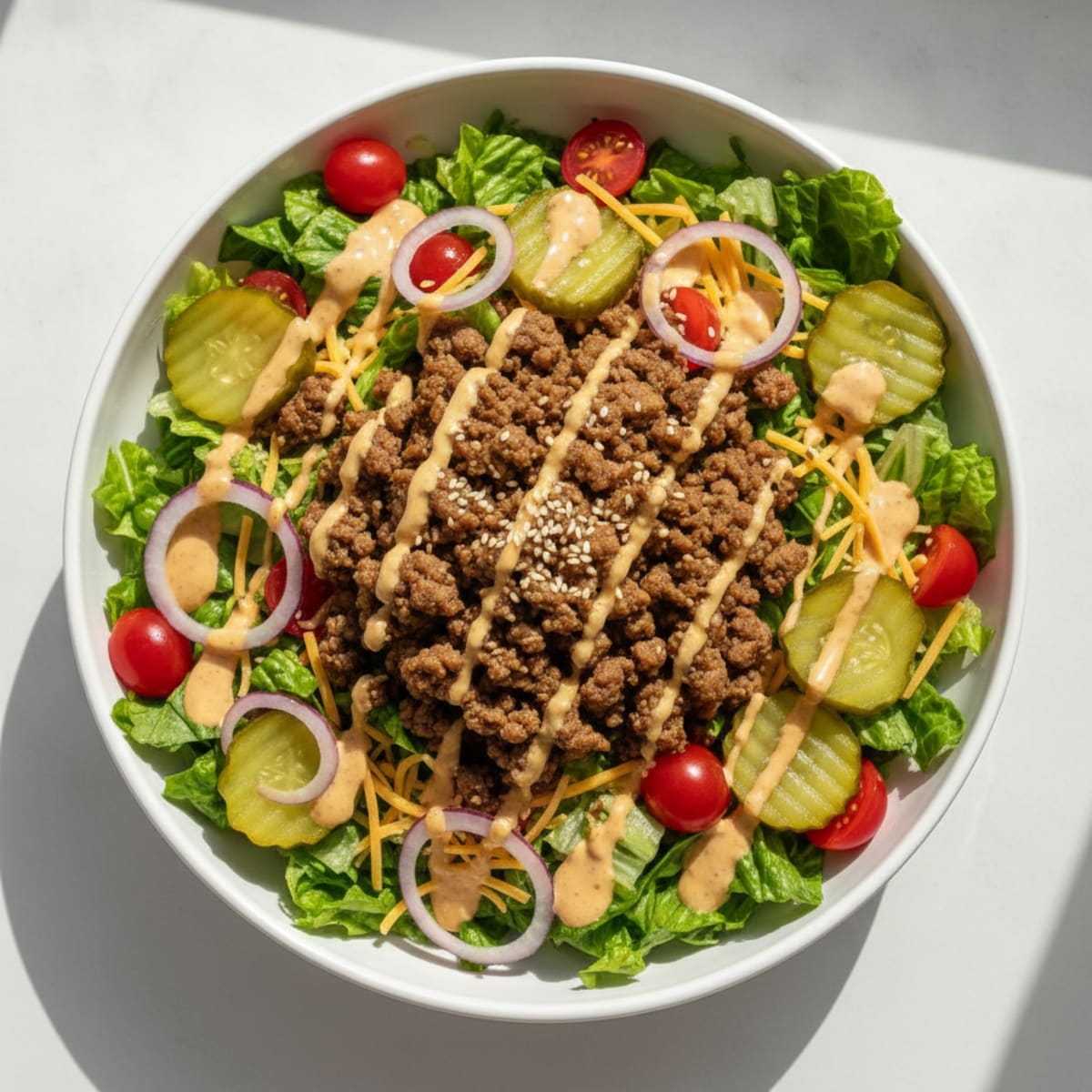 Big Mac Inspired Protein Bowl