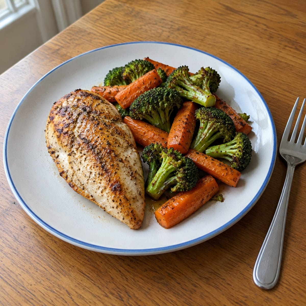 Roasted chicken and root vegetables