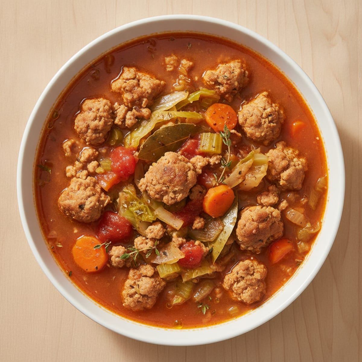 Hearty Ground Turkey and Cabbage Soup