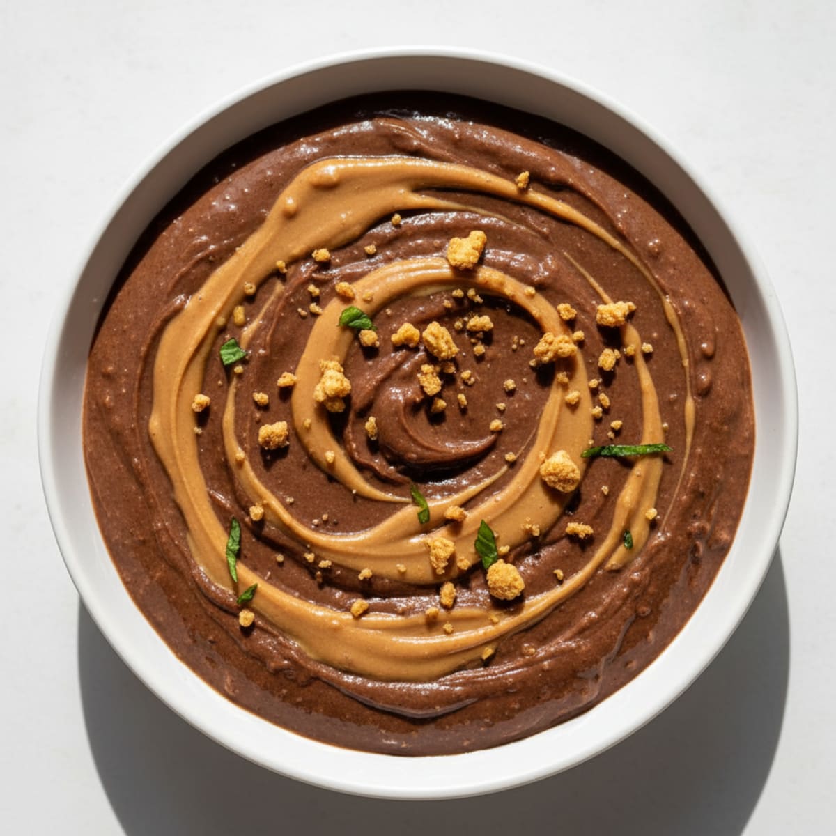 Silky Chocolate Protein Pudding with Peanut Butter Swirl
