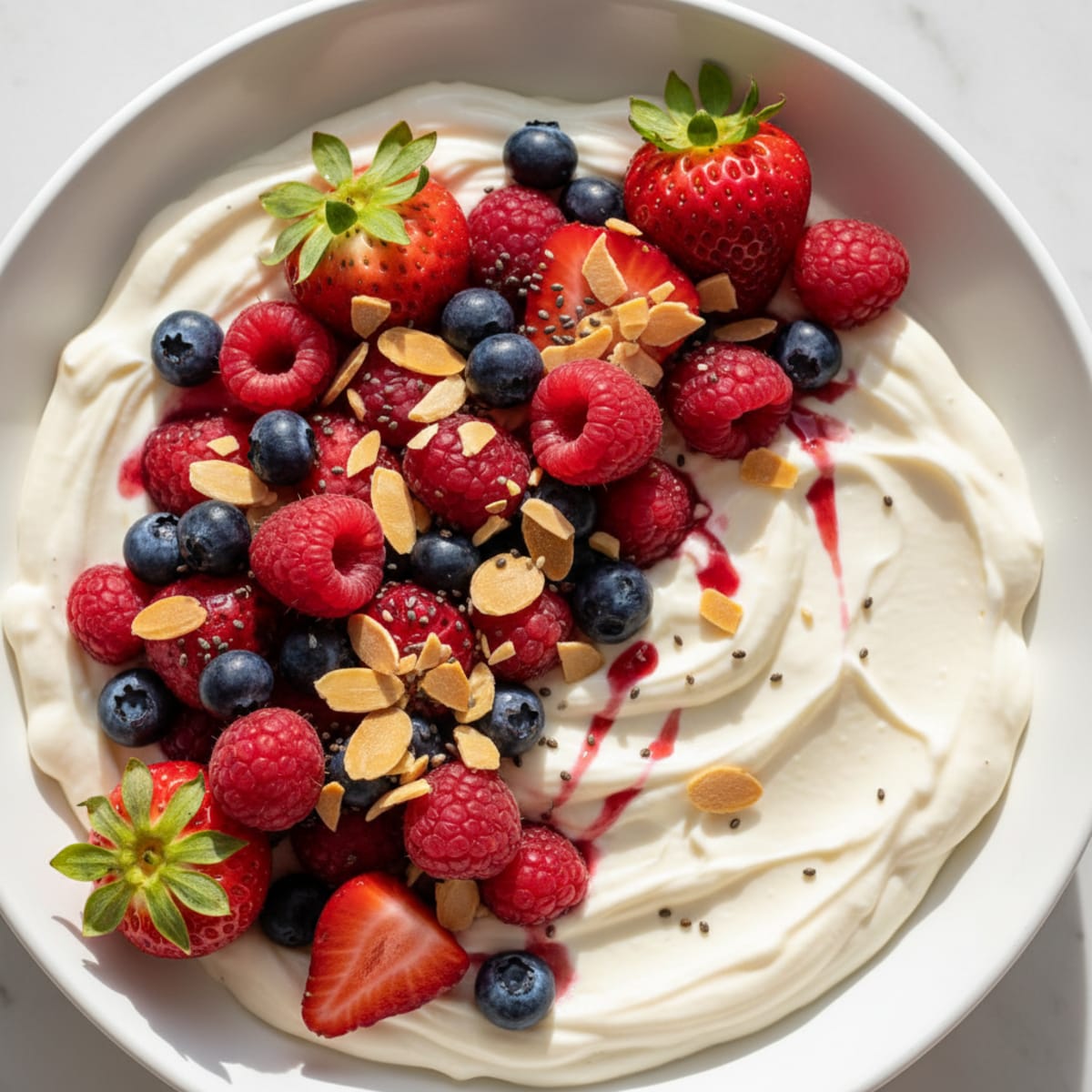Silky Greek Yogurt Protein Pudding with Mixed Berries