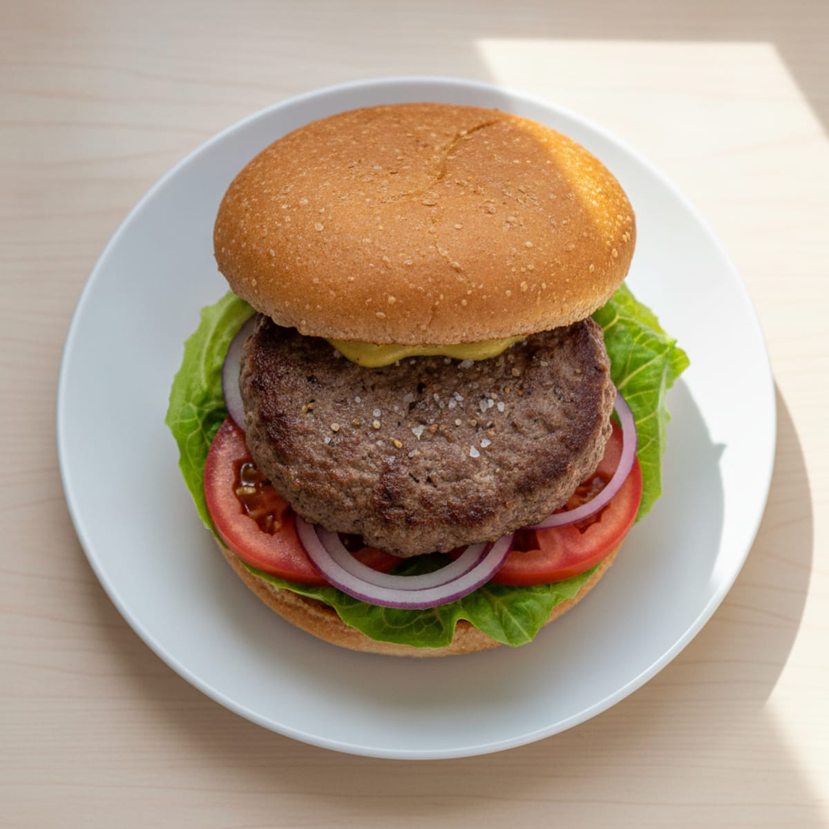 Classic Beef Burger with Toasted Bun