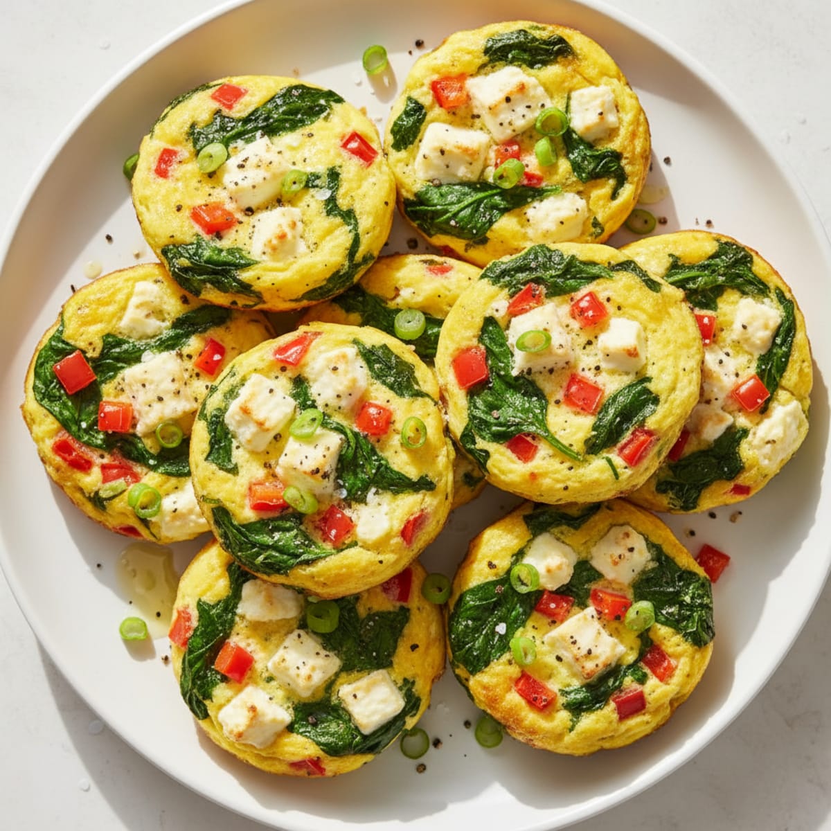 Savory Feta Egg Bites with Spinach