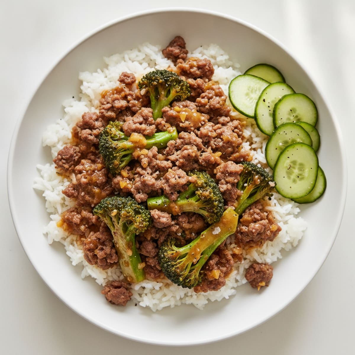 Ground Beef and Broccoli Rice Bowl