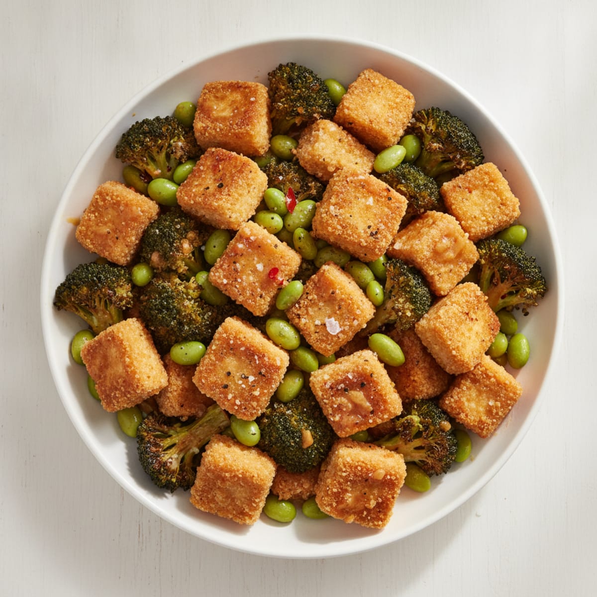 Garlic Tofu with Roasted Broccoli