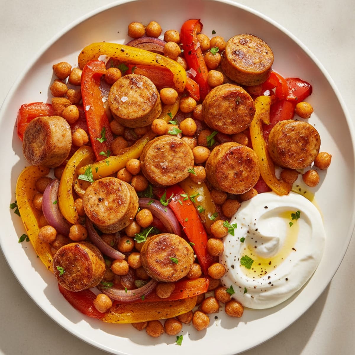 Chicken Sausage with Roasted Peppers
