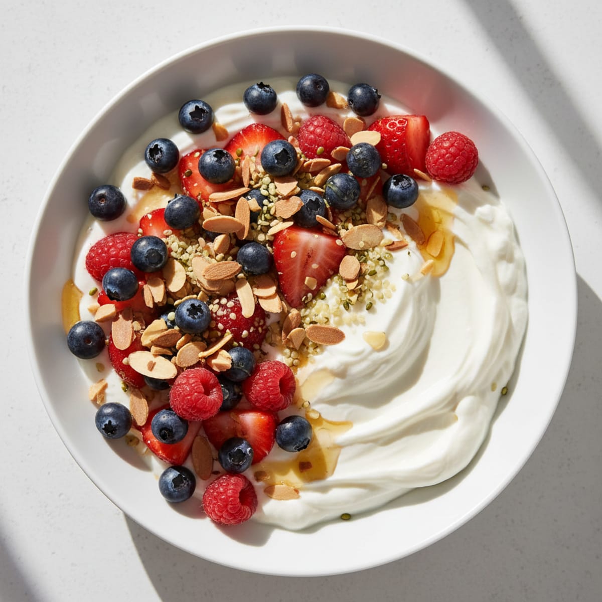 Silky Greek Yogurt Bowl with Mixed Berries and Protein Crunch