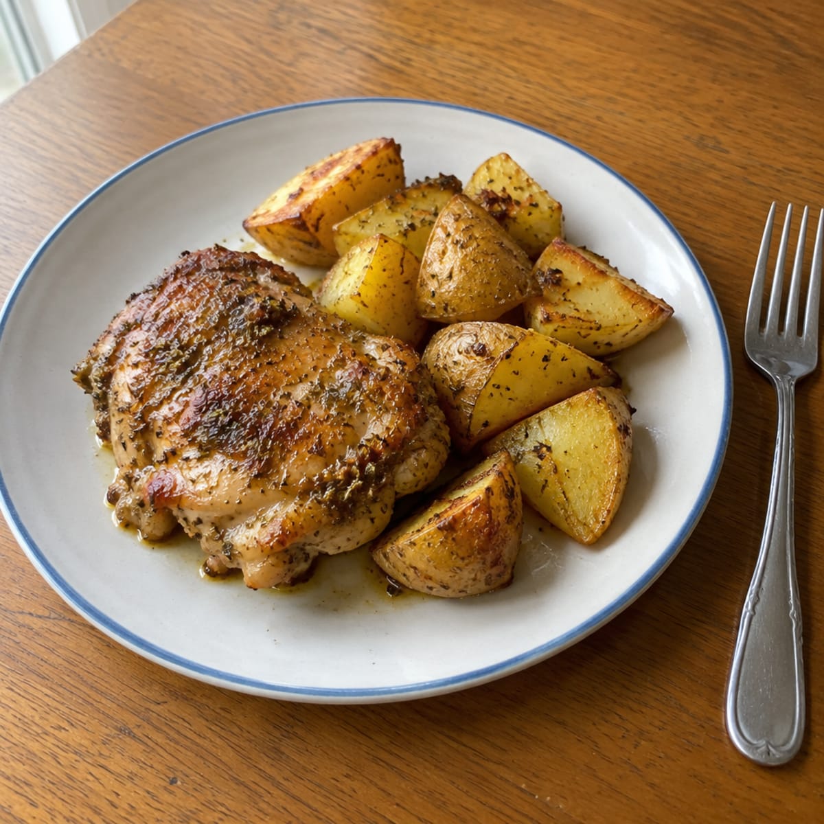 Lemon herb roasted chicken thighs
