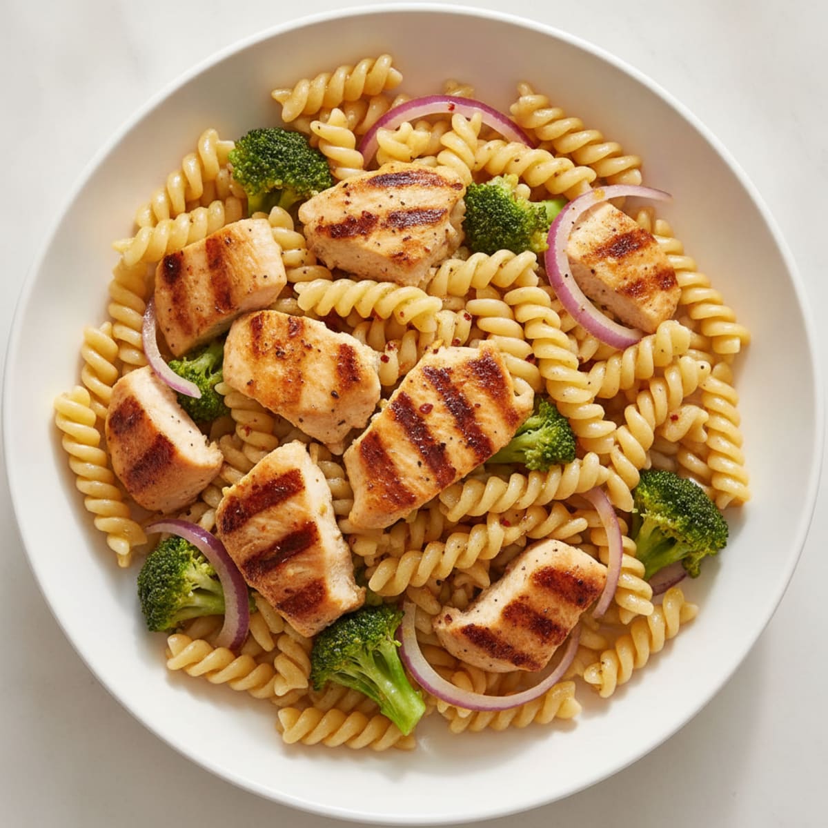 Grilled Chicken and Broccoli Pasta Bowl