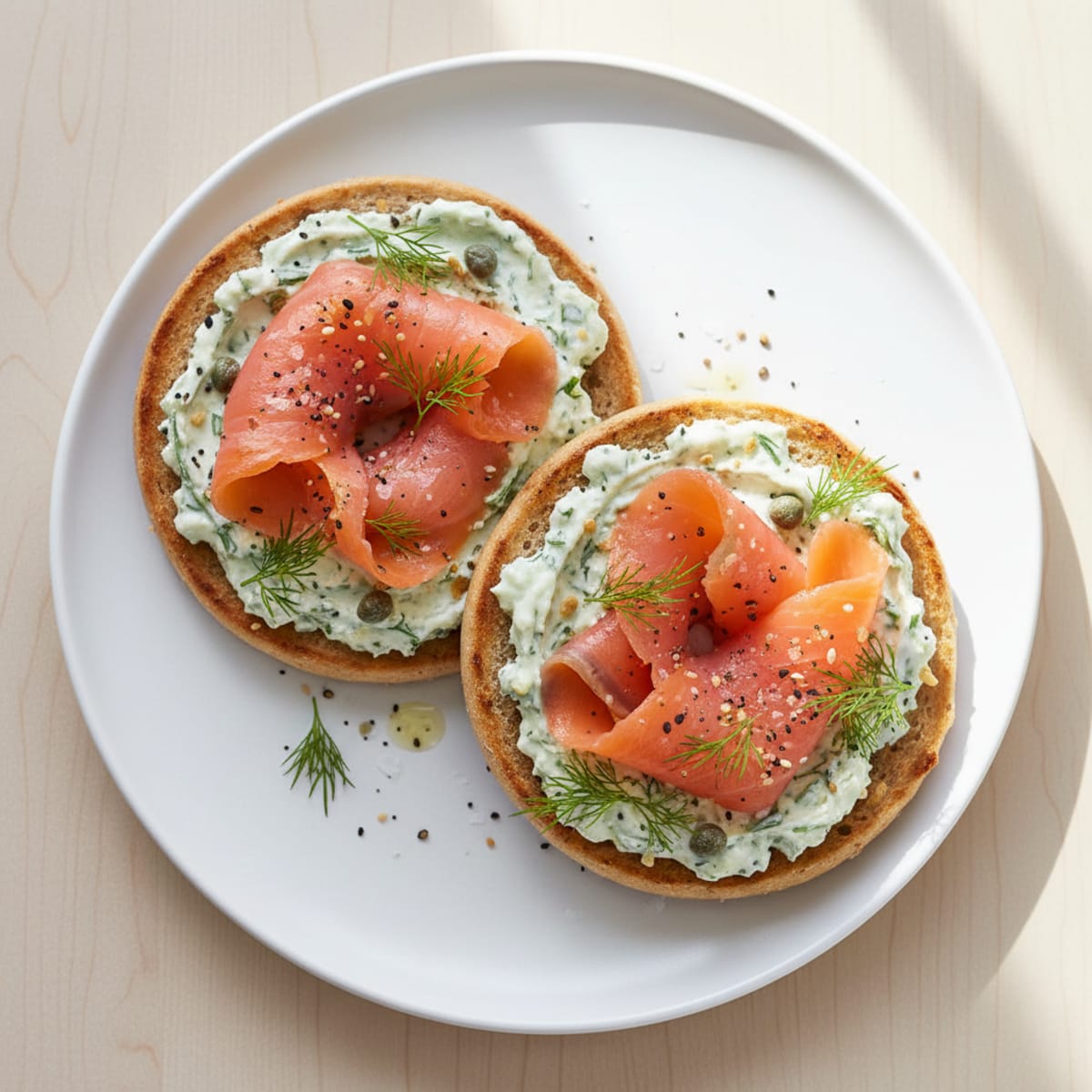 Protein-Packed Smoked Salmon Bagel Thins