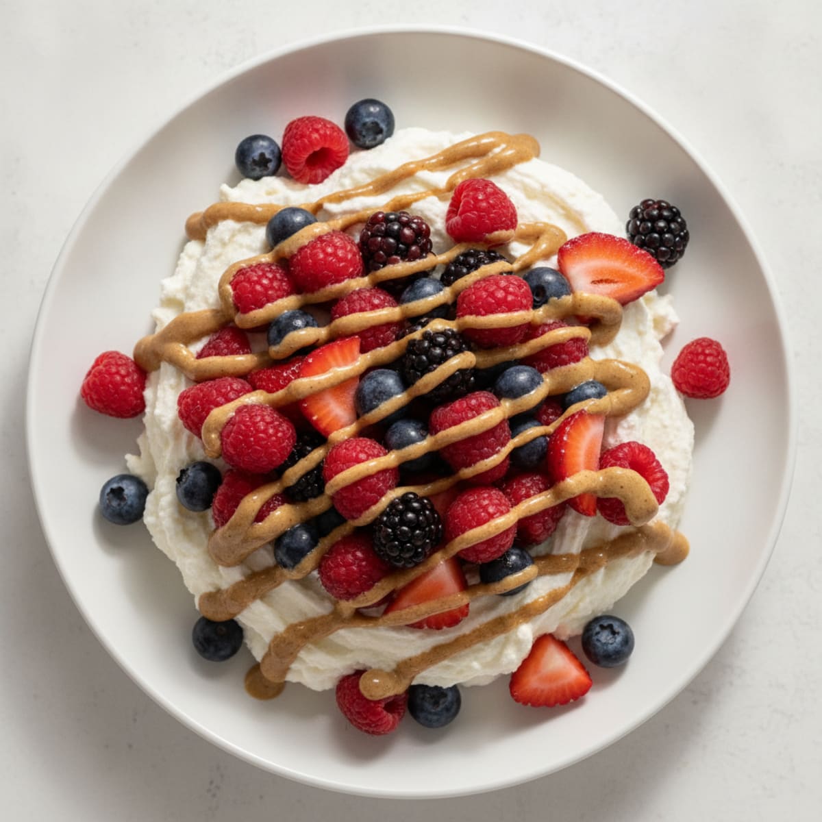 Silky Greek Yogurt Protein Mousse with Mixed Berries