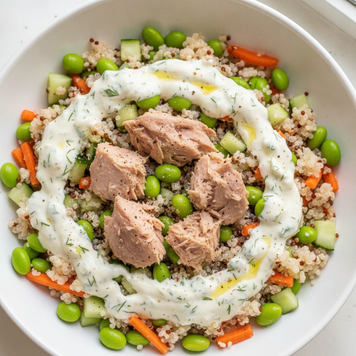 Tuna Quinoa Bowl with Greek Yogurt Dressing