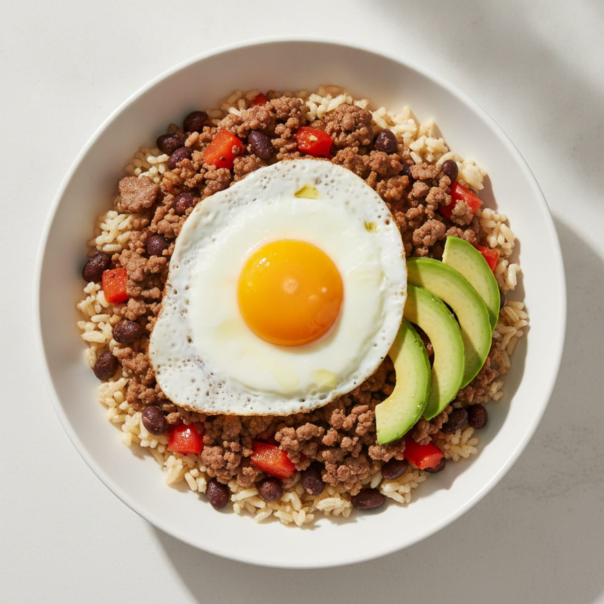 Ground Beef and Black Bean Rice Bowl