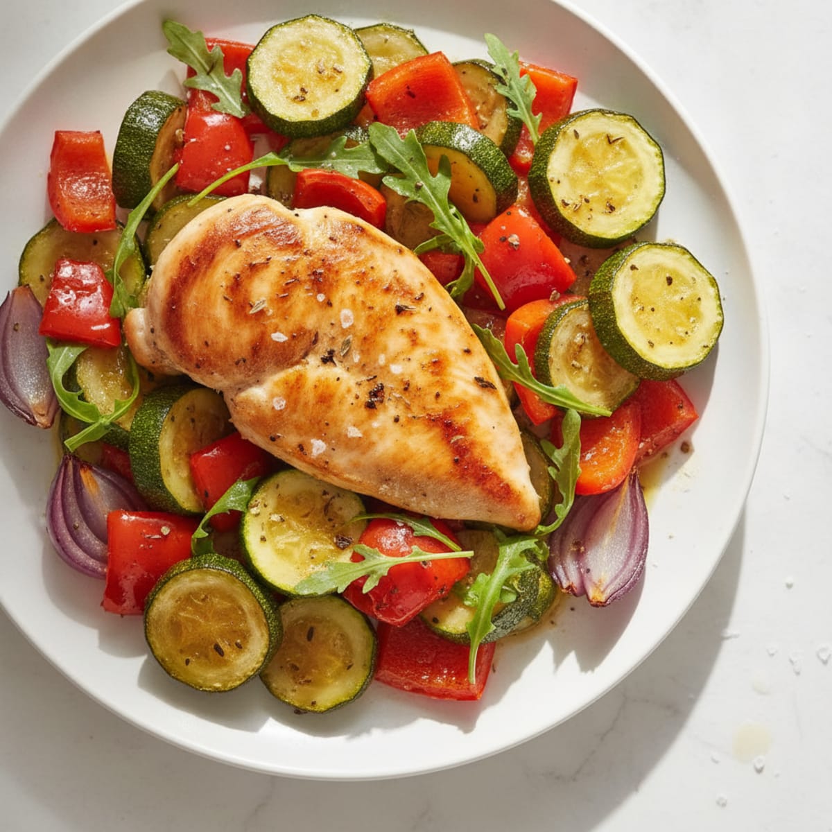Roasted Zucchini, Peppers, and Onion Medley