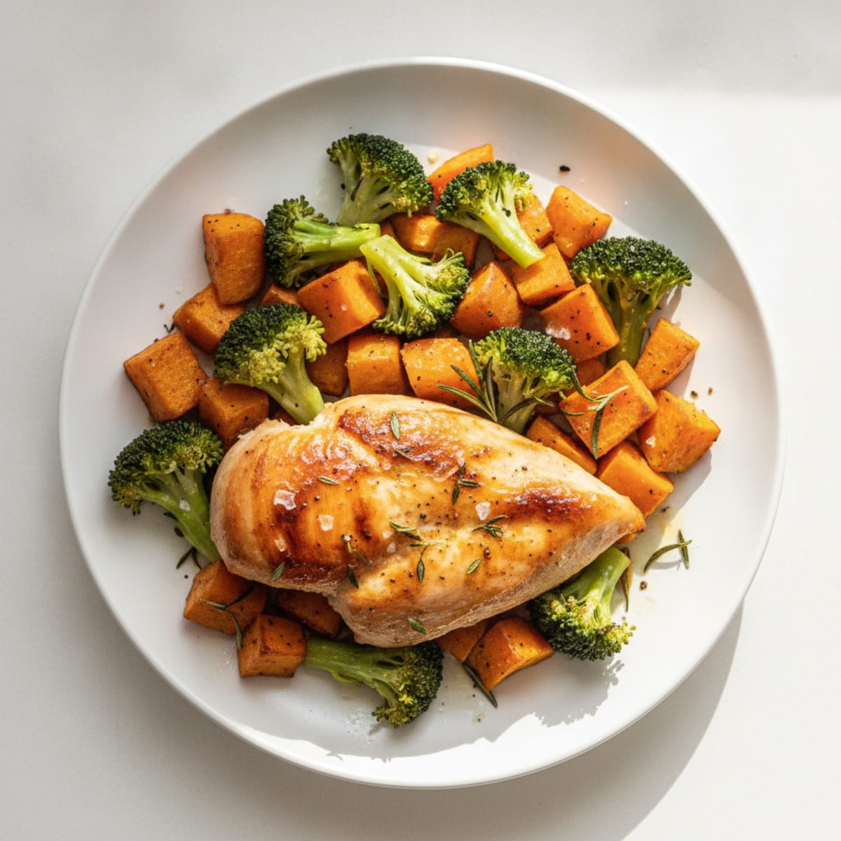 Herb-Roasted Chicken with Sweet Potatoes