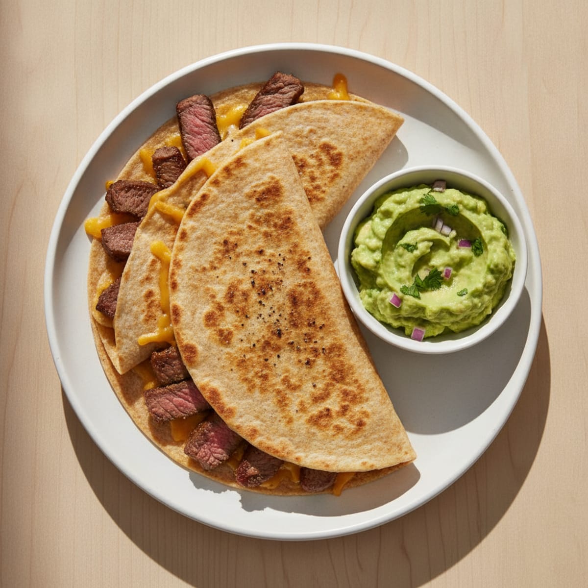 Carne Asada Quesadillas with Guacamole