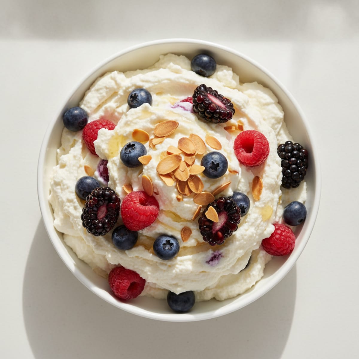 Greek Yogurt Protein Mousse with Mixed Berries