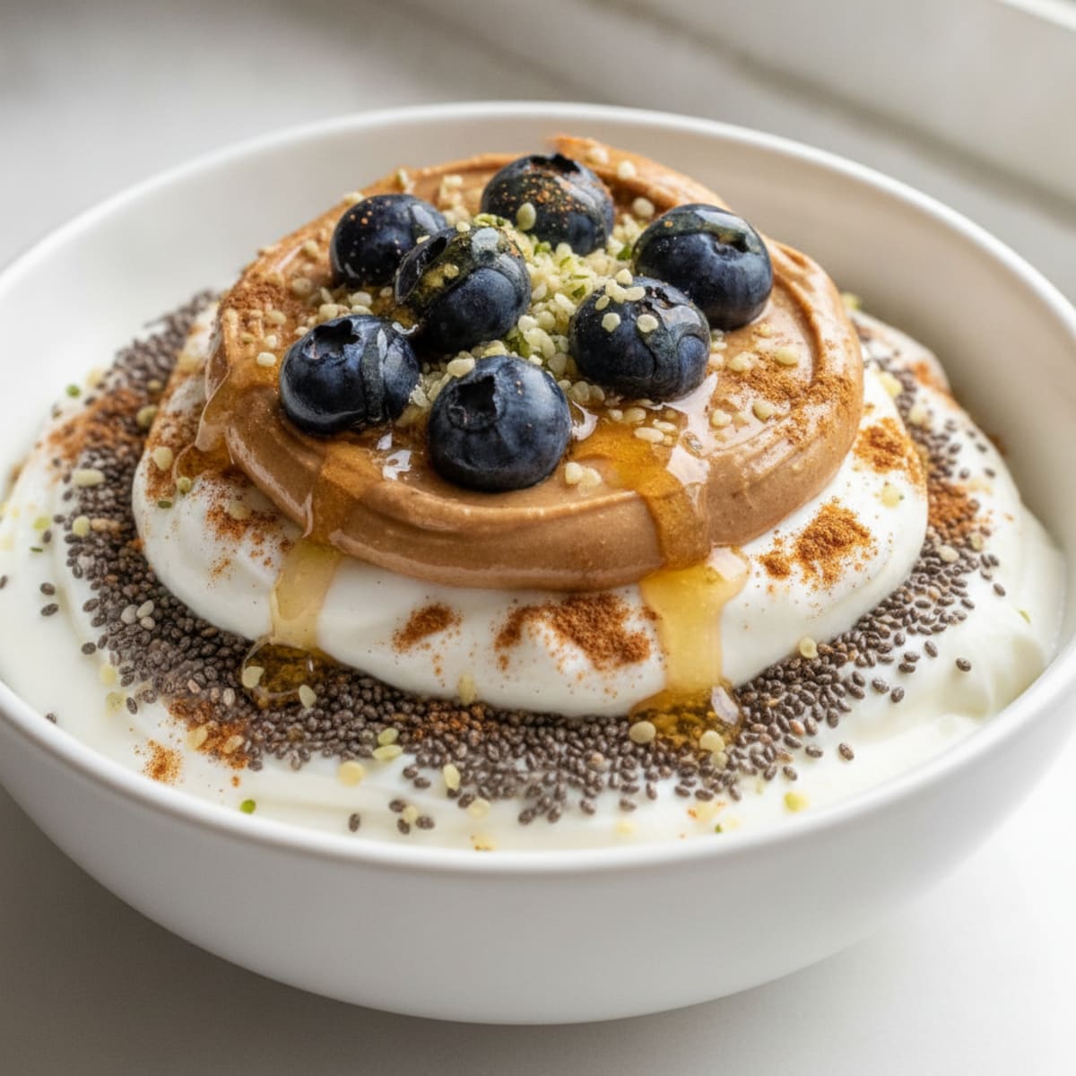 Creamy Greek Yogurt Parfait with Chia Seeds and Almond Butter