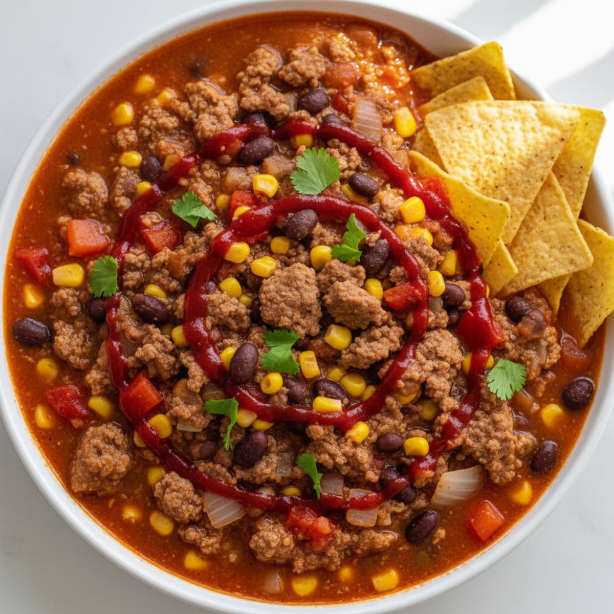 Hearty Beef Taco Soup