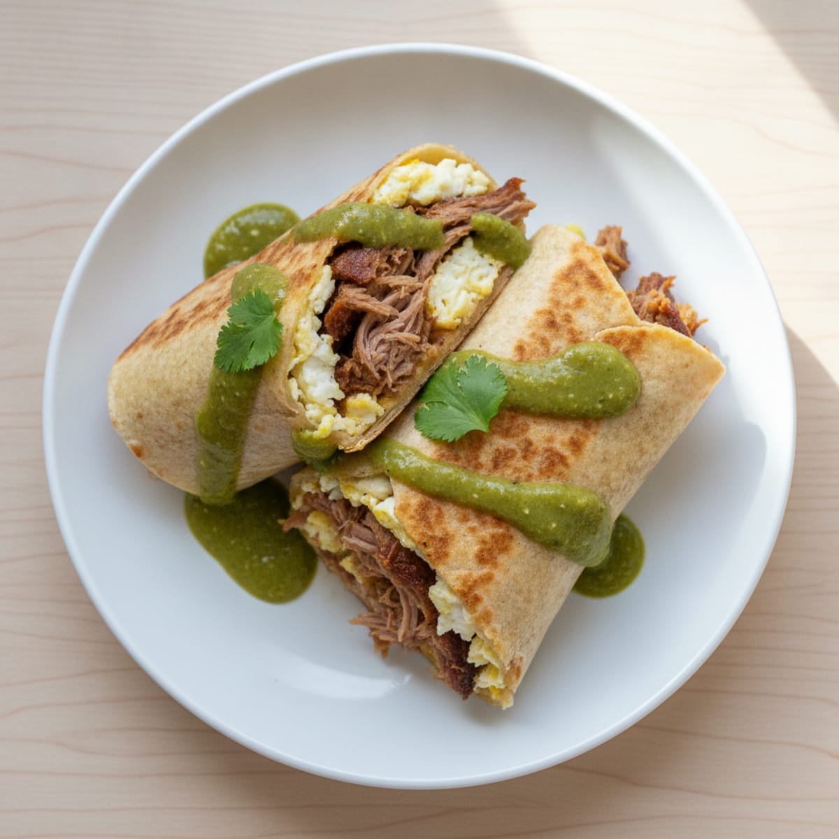 Slow Cooker Pulled Pork Breakfast Burrito