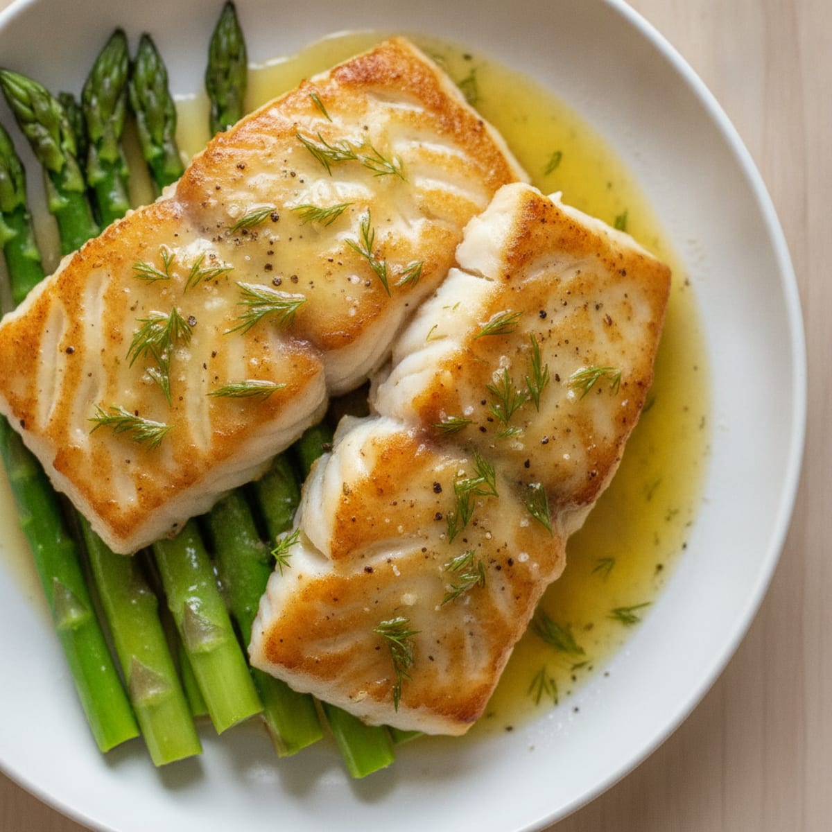 Pan-Seared Cod with Lemon-Dill Sauce